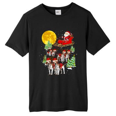 Santa Sleigh And Beagle Dogs Xmas Pajama Merry Christmas Boys Cute Gift Tall Fusion ChromaSoft Performance T-Shirt