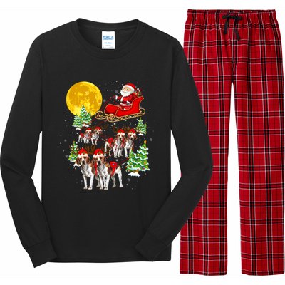 Santa Sleigh And Beagle Dogs Xmas Pajama Merry Christmas Boys Cute Gift Long Sleeve Pajama Set