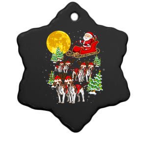 Santa Sleigh And Beagle Dogs Xmas Pajama Merry Christmas Boys Cute Gift Ceramic Star Ornament