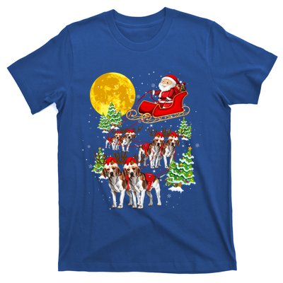 Santa Sleigh And Beagle Dogs Xmas Pajama Merry Christmas Boys Cute Gift T-Shirt