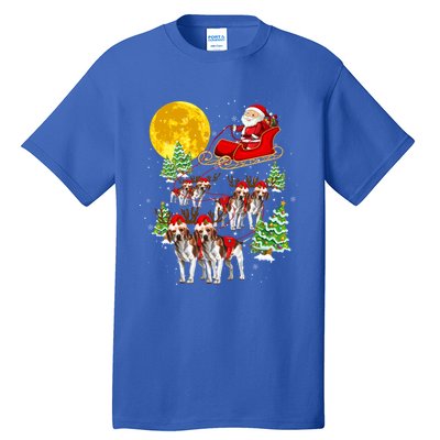 Santa Sleigh And Beagle Dogs Xmas Pajama Merry Christmas Boys Cute Gift Tall T-Shirt