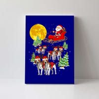 Santa Sleigh And Beagle Dogs Xmas Pajama Merry Christmas Boys Cute Gift Canvas