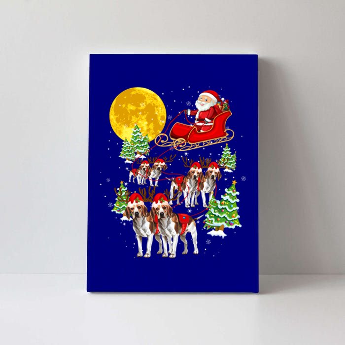 Santa Sleigh And Beagle Dogs Xmas Pajama Merry Christmas Boys Cute Gift Canvas