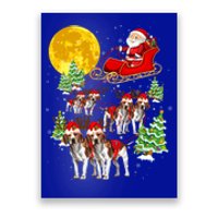 Santa Sleigh And Beagle Dogs Xmas Pajama Merry Christmas Boys Cute Gift Poster