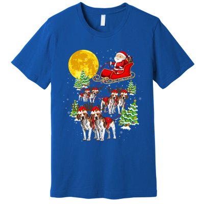 Santa Sleigh And Beagle Dogs Xmas Pajama Merry Christmas Boys Cute Gift Premium T-Shirt