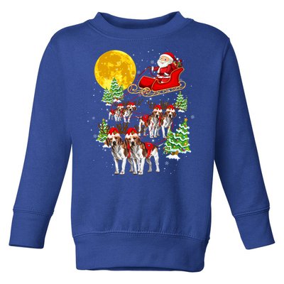 Santa Sleigh And Beagle Dogs Xmas Pajama Merry Christmas Boys Cute Gift Toddler Sweatshirt