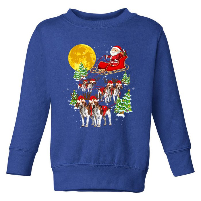 Santa Sleigh And Beagle Dogs Xmas Pajama Merry Christmas Boys Cute Gift Toddler Sweatshirt