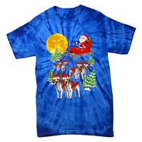 Santa Sleigh And Beagle Dogs Xmas Pajama Merry Christmas Boys Cute Gift Tie-Dye T-Shirt