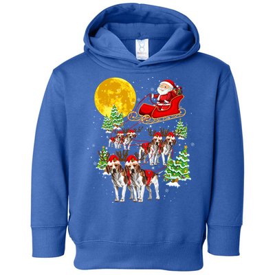 Santa Sleigh And Beagle Dogs Xmas Pajama Merry Christmas Boys Cute Gift Toddler Hoodie