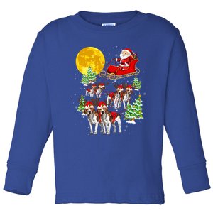 Santa Sleigh And Beagle Dogs Xmas Pajama Merry Christmas Boys Cute Gift Toddler Long Sleeve Shirt