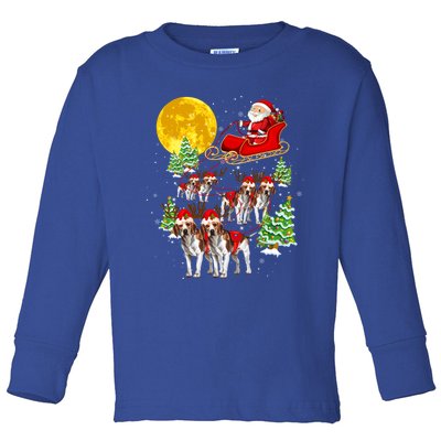 Santa Sleigh And Beagle Dogs Xmas Pajama Merry Christmas Boys Cute Gift Toddler Long Sleeve Shirt