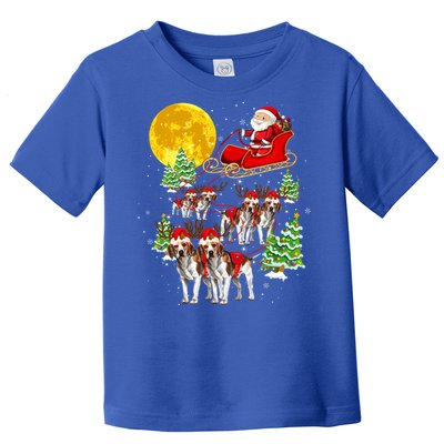 Santa Sleigh And Beagle Dogs Xmas Pajama Merry Christmas Boys Cute Gift Toddler T-Shirt