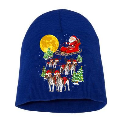 Santa Sleigh And Beagle Dogs Xmas Pajama Merry Christmas Boys Cute Gift Short Acrylic Beanie