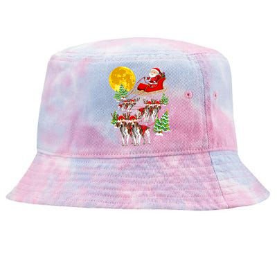 Santa Sleigh And Beagle Dogs Xmas Pajama Merry Christmas Boys Cute Gift Tie-Dyed Bucket Hat