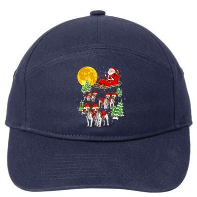 Santa Sleigh And Beagle Dogs Xmas Pajama Merry Christmas Boys Cute Gift 7-Panel Snapback Hat