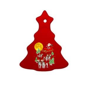 Santa Sleigh And Beagle Dogs Xmas Pajama Merry Christmas Boys Cute Gift Ceramic Tree Ornament