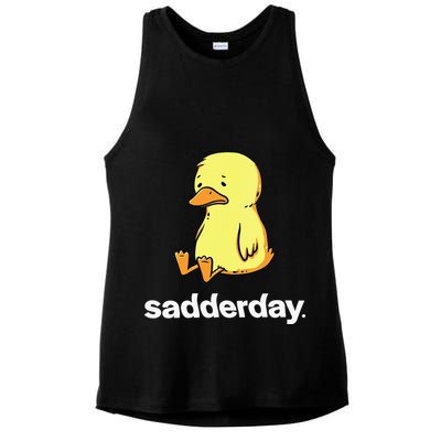 Sadderday Sad As Duck Ladies PosiCharge Tri-Blend Wicking Tank