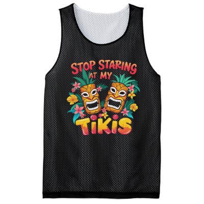 Stop Staring At My Tikis Aloha Summer Mesh Reversible Basketball Jersey Tank