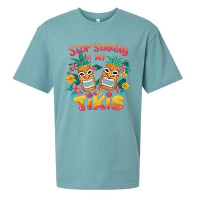 Stop Staring At My Tikis Aloha Summer Sueded Cloud Jersey T-Shirt