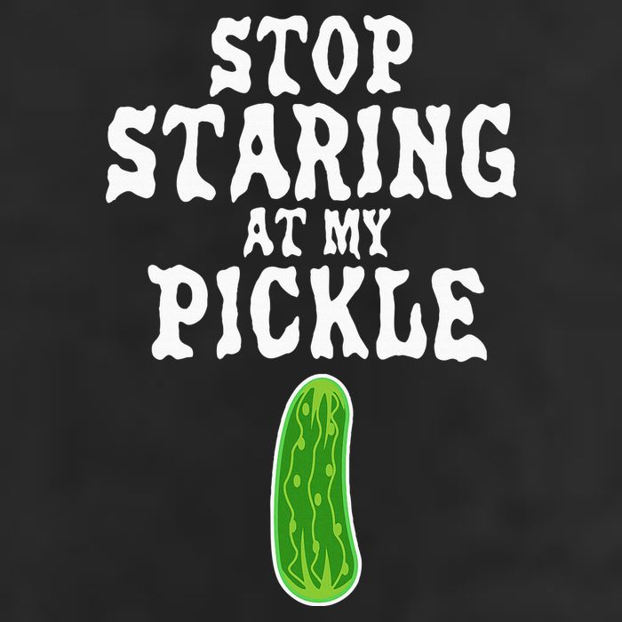 Stop Staring At My Pickle Costume Funny Easy Halloween Gift 7 Panel Mesh Trucker Snapback Hat