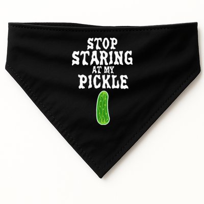 Stop Staring At My Pickle Costume Funny Easy Halloween Gift USA-Made Doggie Bandana