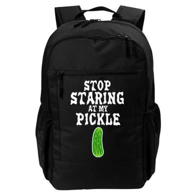 Stop Staring At My Pickle Costume Funny Easy Halloween Gift Backpack