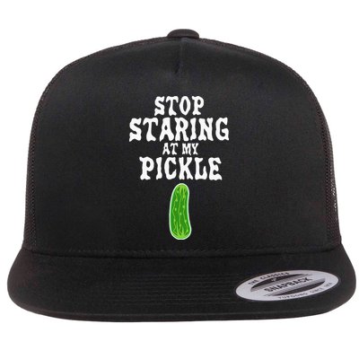 Stop Staring At My Pickle Costume Funny Easy Halloween Gift Flatbill Hat