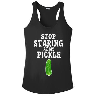 Stop Staring At My Pickle Costume Funny Easy Halloween Gift Ladies PosiCharge Competitor Racerback Tank