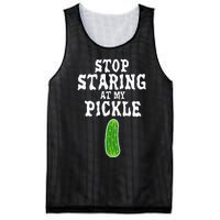 Stop Staring At My Pickle Costume Funny Easy Halloween Gift Mesh Reversible Basketball Jersey Tank