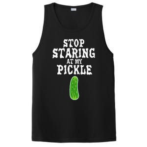 Stop Staring At My Pickle Costume Funny Easy Halloween Gift PosiCharge Competitor Tank