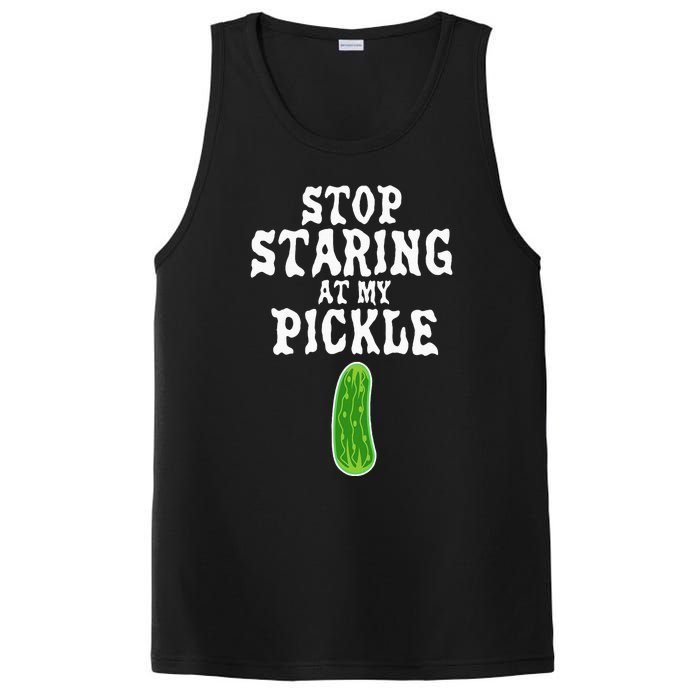 Stop Staring At My Pickle Costume Funny Easy Halloween Gift PosiCharge Competitor Tank