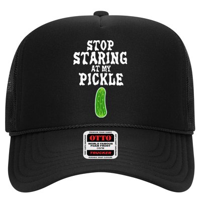 Stop Staring At My Pickle Costume Funny Easy Halloween Gift Trucker Hat