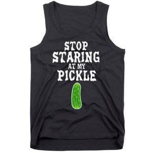 Stop Staring At My Pickle Costume Funny Easy Halloween Gift Tank Top