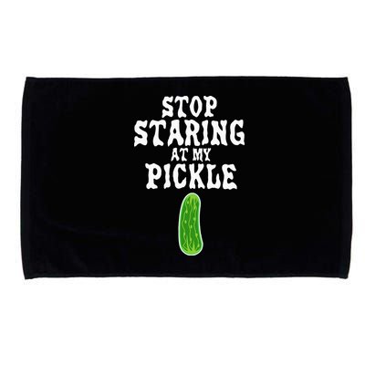 Stop Staring At My Pickle Costume Funny Easy Halloween Gift Microfiber Hand Towel