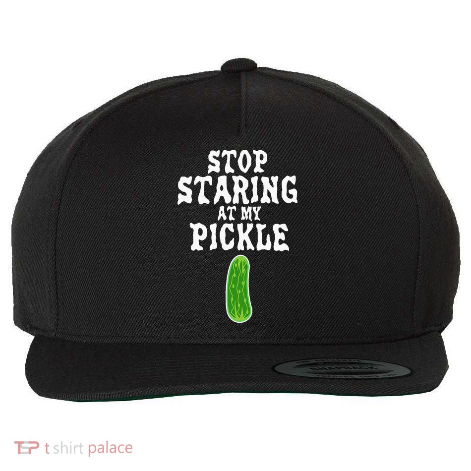 Stop Staring At My Pickle Costume Funny Easy Halloween Gift Wool Snapback Cap