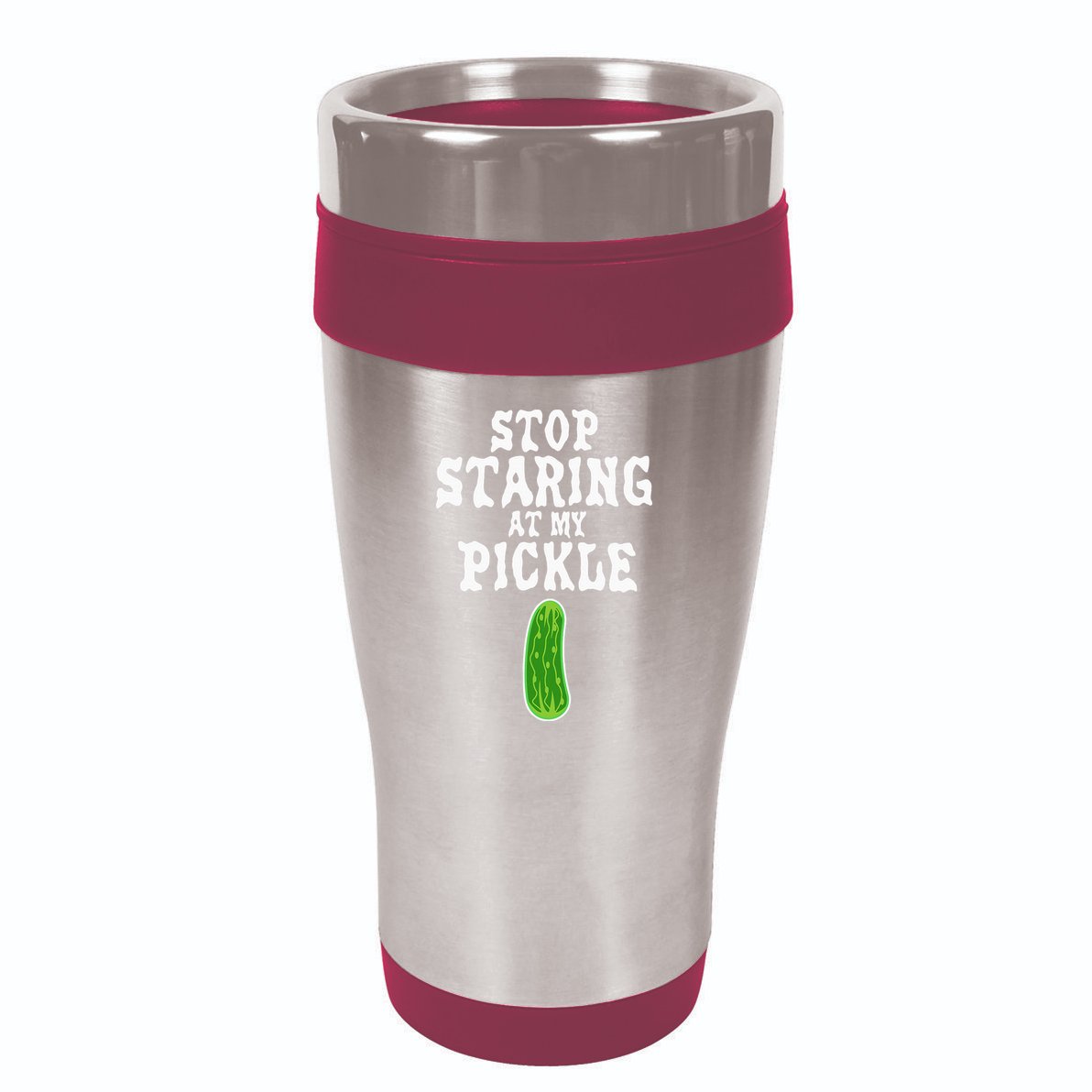 Stop Staring At My Pickle Costume Funny Easy Halloween Gift 16oz Travel Tumbler