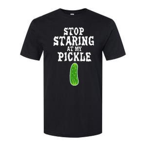 Stop Staring At My Pickle Costume Funny Easy Halloween Gift Softstyle CVC T-Shirt