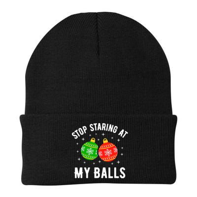 Stop Staring At My Balls Funny Dirty Christmas Adult Humor Beanie