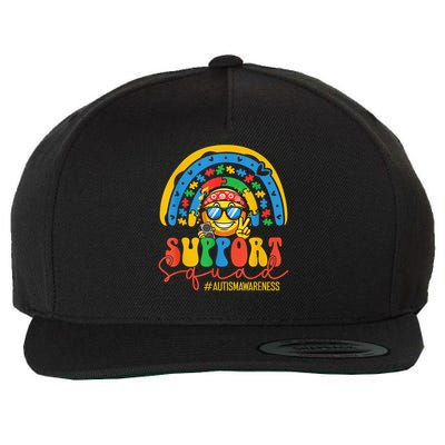 Support Squad Autism Awareness Rainbow Wool Snapback Cap
