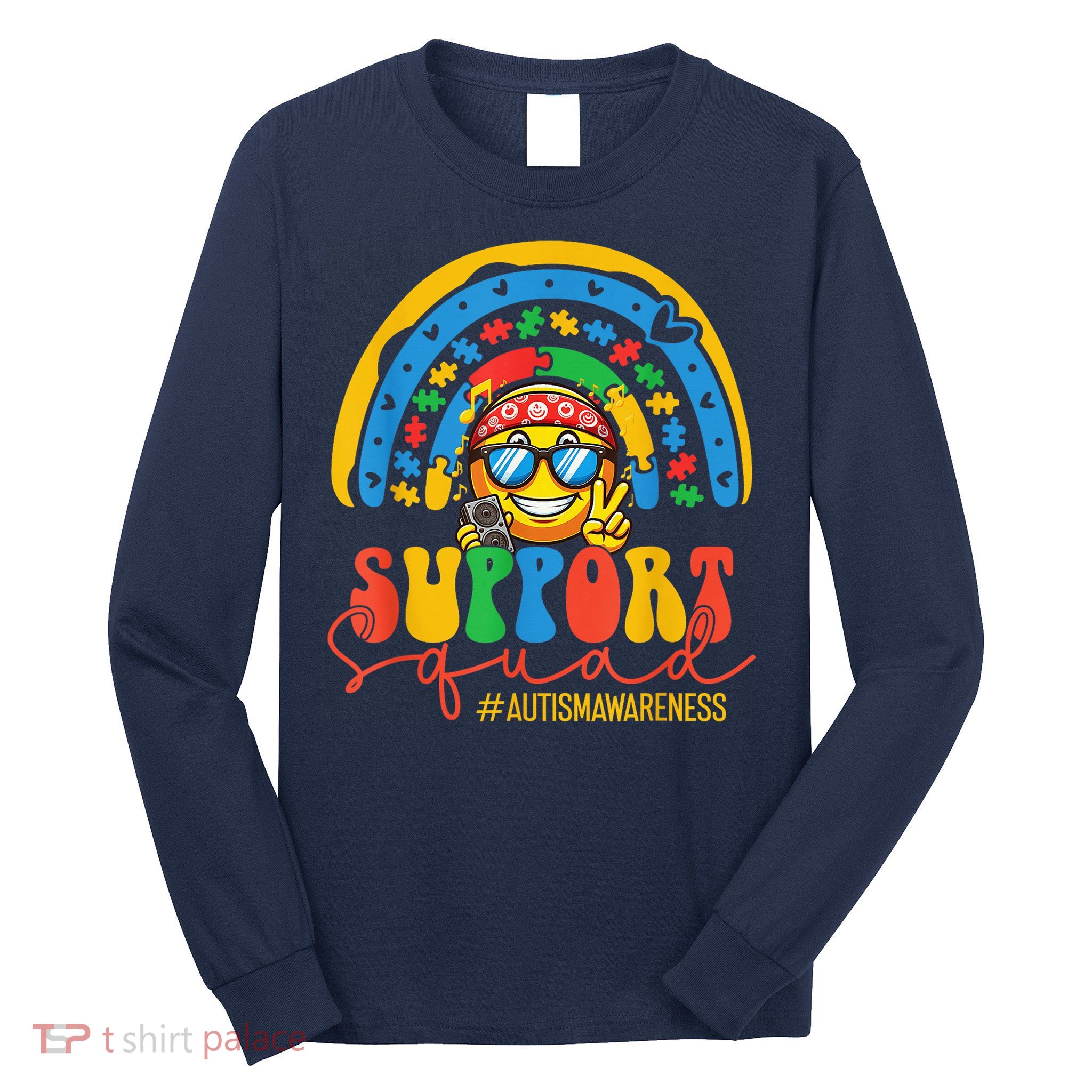 Support Squad Autism Awareness Rainbow Long Sleeve Shirt
