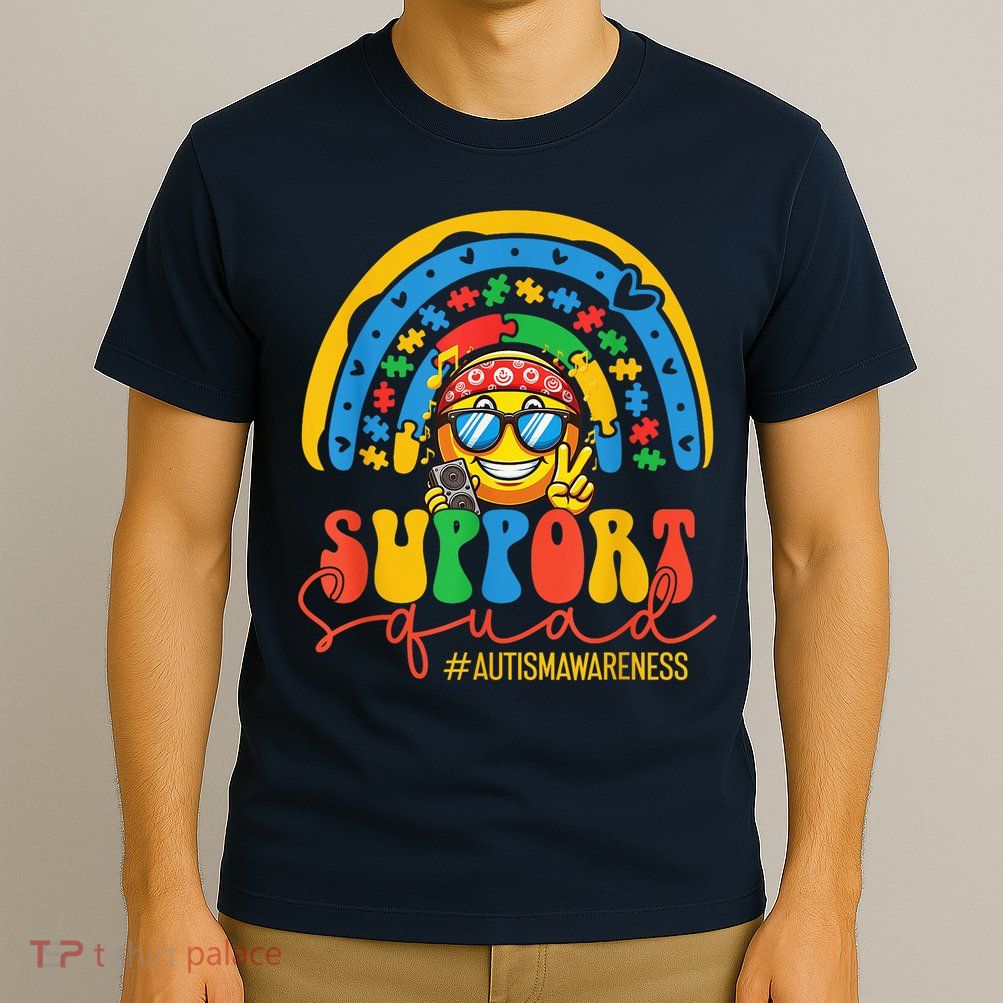 Support Squad Autism Awareness Rainbow T-Shirt