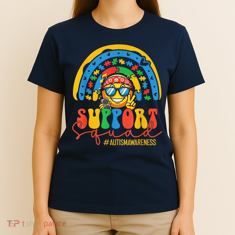 Support Squad Autism Awareness Rainbow T-Shirt