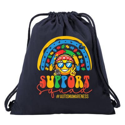 Support Squad Autism Awareness Rainbow Drawstring Bag