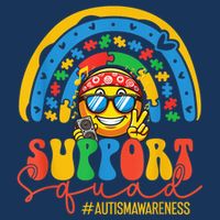 Support Squad Autism Awareness Rainbow Drawstring Bag
