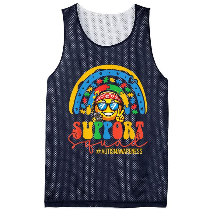 Support Squad Autism Awareness Rainbow Mesh Reversible Basketball Jersey Tank