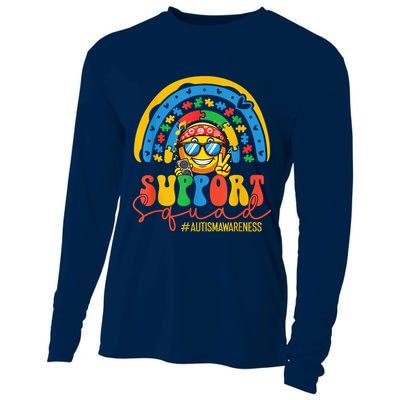 Support Squad Autism Awareness Rainbow Cooling Performance Long Sleeve Crew