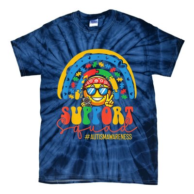 Support Squad Autism Awareness Rainbow Tie-Dye T-Shirt