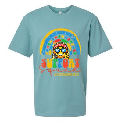 Support Squad Autism Awareness Rainbow Sueded Cloud Jersey T-Shirt