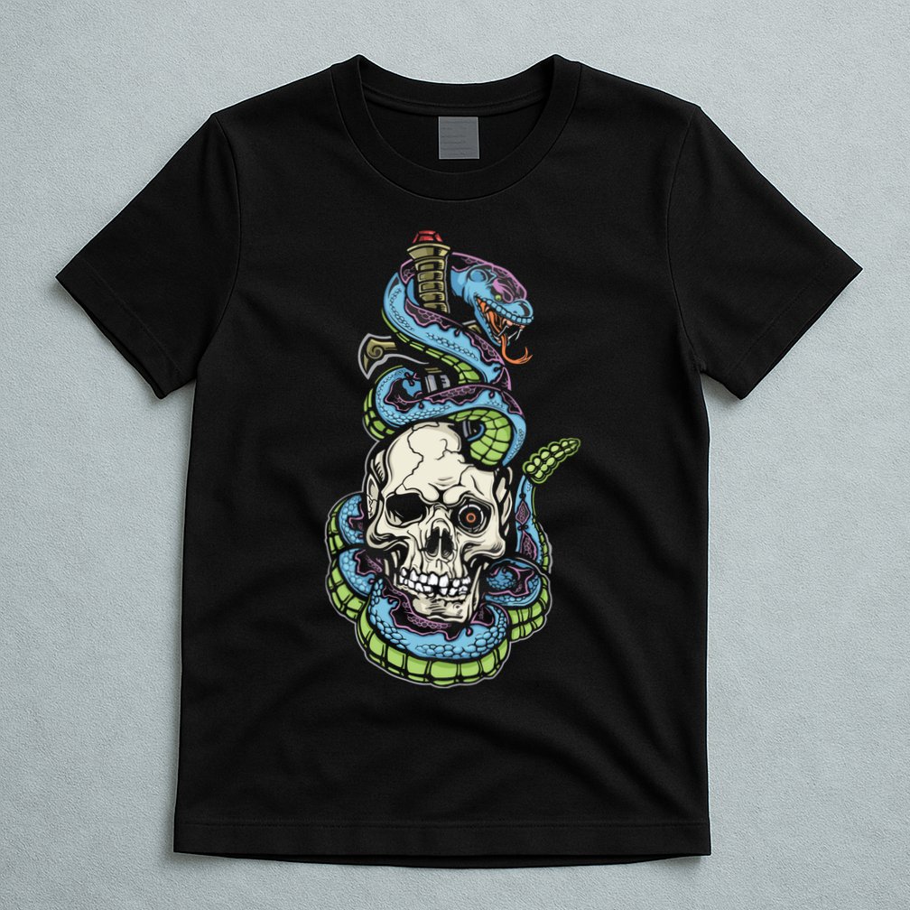 Snake Skull And Dagger Tattoo T-Shirt
