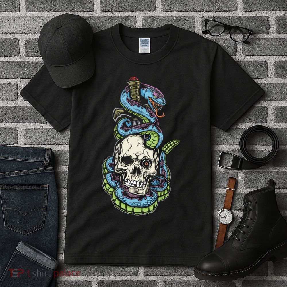 Snake Skull And Dagger Tattoo Tall T-Shirt